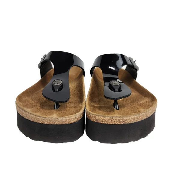 Birkenstock Papillo Gizeh Platform Vegan Black Patent Sandals Size Women's 7 - Picture 6 of 10